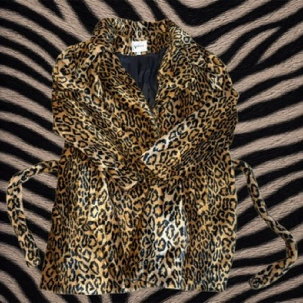 Vintage Visage Royal Leopard Faux Fur Coat - L